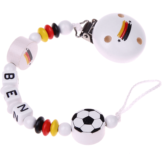 Personalisierte Schnullerkette mit Namen Fußball Deutschland